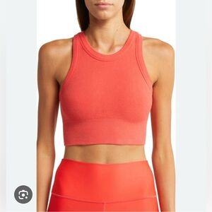 All Yoga Seamless Delight High Neck Bra in Red Hot Summer